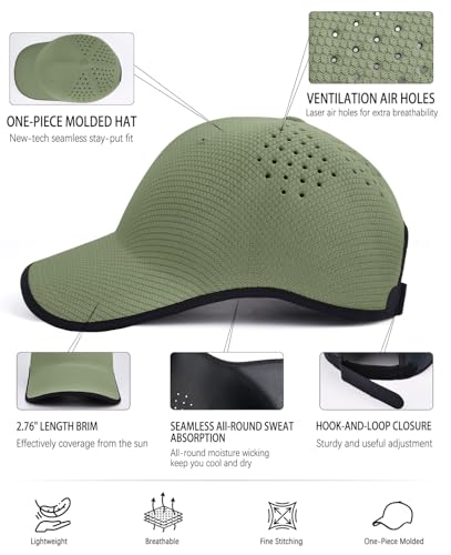 ZOORON Uncrushable Baseball Cap, Seamless Hats with Breathable Air Holes - color: Olive Green