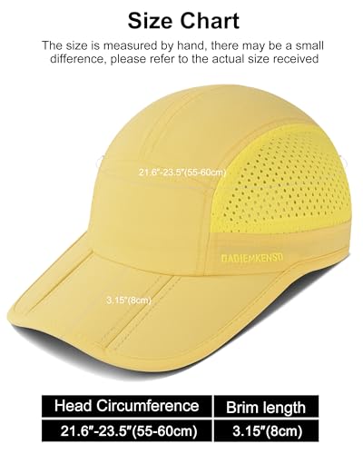 GADIEMKENSD Mens Folding Outdoor Hat Long Brim UPF 50+ Sun Protection - color: Folding Yellowish