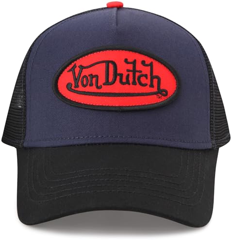 Von Dutch Unisex Trucker Hat, Colorblock, Mesh Back, Curved Bill, Snapback - color: Obsidian/Black
