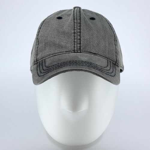 Heavy Washed Coated Canvas Wax-Look Adjustable Low Profile Men Women Baseball Cap - color: Gray