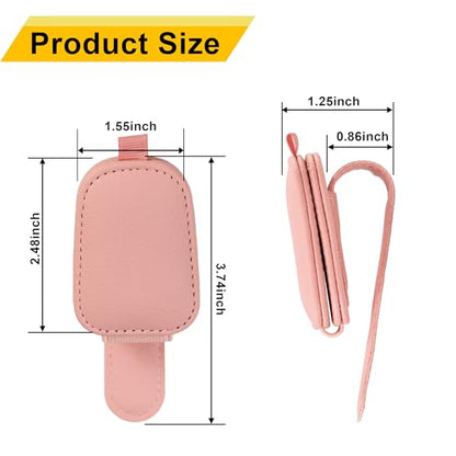 Yuoyar Sunglass Holder for Car, Magnetic Leather Sunglasses Holder and Ticket Card Clip, Car Visor Accessories, 2 Packs (Pink) - color: PINK