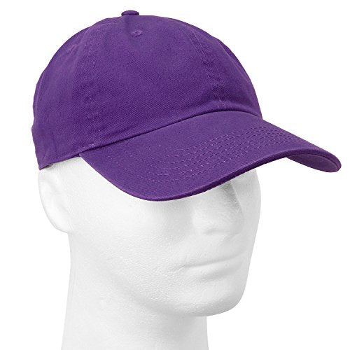 Falari Classic Baseball Cap Dad Hat 100% Cotton Soft Adjustable Size - color: Dark Purple