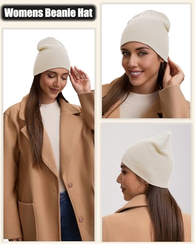 100% Cotton Beanie Hat for Men Women Cuffless Warm Winter Hats - color: 1pcs-beige