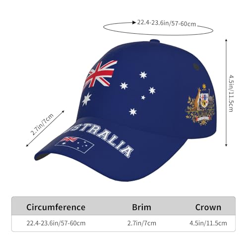 National Flags Baseball Cap for Men Women, Adjustable Trucker Hat Sun Visor Caps, Outdoor Dad Cap Patriotic Hat - color: Australian Flag