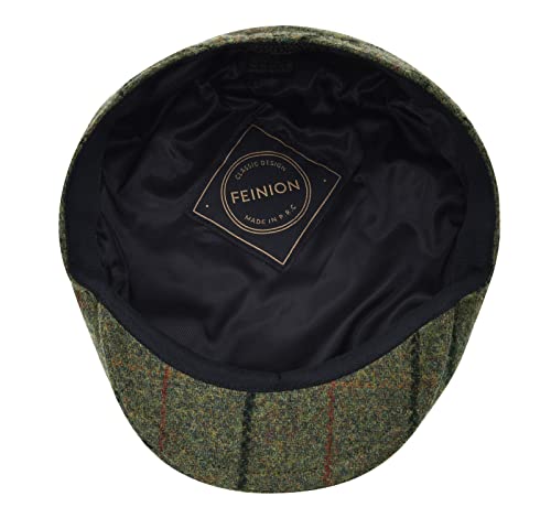 FEINION Men's Wool Tweed Newsboy Ivy Cap Gatsby Golf Flat Hat - color: Plaid Light Green, size: 7 1/4