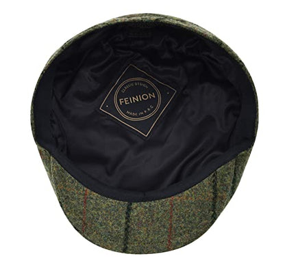 FEINION Men's Wool Tweed Newsboy Ivy Cap Gatsby Golf Flat Hat - color: Plaid Light Green, size: 7 1/4