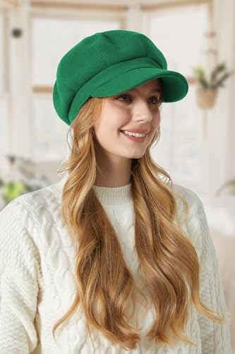 Sumolux Women Beret Newsboy Hat French Cap Classic Winter - color: Green