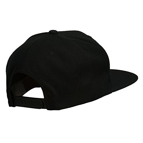 Big Diamond Outline Embroidered Flat Bill Black Cap - color: Dark Grey