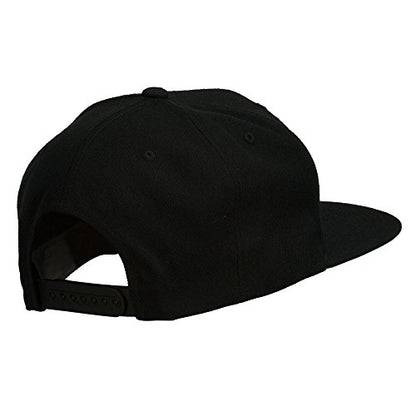 Big Diamond Outline Embroidered Flat Bill Black Cap - color: Dark Grey