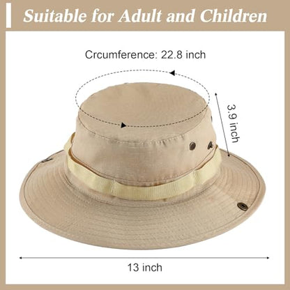 Eurzom 30 Pcs Bucket Hat Bulk Wide Brim Boonie Hats Safari Fishing Sun Hat with Chin Strap