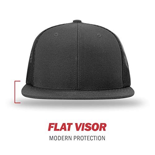 Richardson Unisex 511 Flatbill Trucker Adjustable Snapback Baseball Cap - color: Solid Black