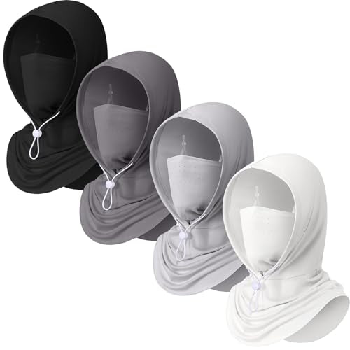 Funtery 4 Pack Cooling Balaclava Mask - color: Black, Dark Gray, Light Gray, White