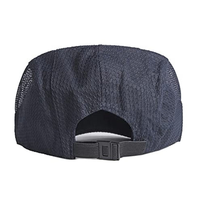 FASHIXD Mens Mesh Flat Caps Light Summer Beret Hat Breathable Newsboy Ivy Cap Cabbie Adjustable - color: Dark Blue