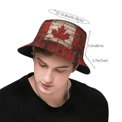 Bucket Hat for Men Women Packable Sun Hats Fisherman Outdoor Summer Travel Hiking Beach Caps - color: Canada Flag