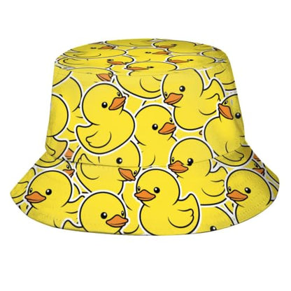 Bucket Hat Funny Duck Fisherman Hat Travel Beach Sun Hat Outdoor Cap for Men Women Adults - color: Cute Ducky