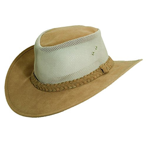 Dorfman Hat Co. Men's Soaker Hat with Mesh Sides - color: Tan, size: Small-Medium