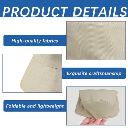 Bucket Hats Bulk Solid Color DIY Blank Hat Bucket Hats for Men, Women and Adults - color: 3pcs Khaki Bucket Hat