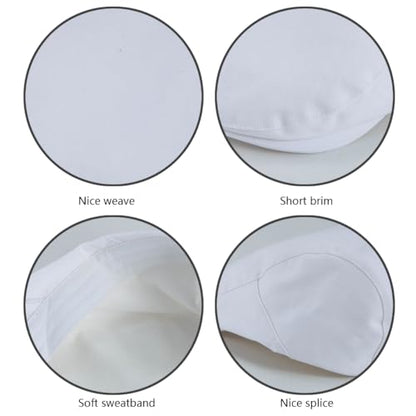 Classic Solid Flat Cap Newsboy Hats for Men Retro Cabbie Driving Adjustable - color: C02 White With Mesh Lining
