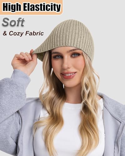 ROYBENS Wool Beanie for Men Women, Seamless Knit Warm Winter Hat Skull Caps - color: 1pcs-light Coffee