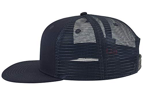 OTTO SNAP Hawaiian Pattern Square Flat Visor 6 Panel Pro Style Snapback Hat - color: Navy