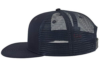 OTTO SNAP Hawaiian Pattern Square Flat Visor 6 Panel Pro Style Snapback Hat - color: Navy