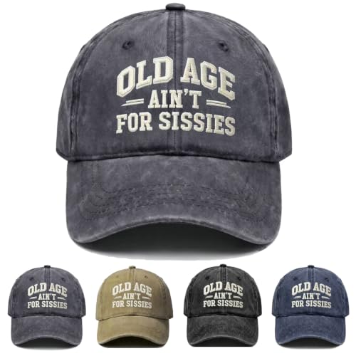Old & Don't Care Hat, Vintage Distressed Old & Don’t Care Cap, Adjustable Funny Baseball Cap - color: Old Sisses Gray