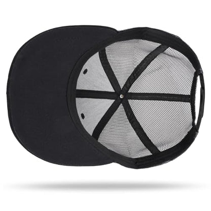 Christian Hats for Men Women - Cross Faith Flat Snapcback Hats - Religious Gifts for Thanksgiving Christmas - color: Black Mesh/Faith White