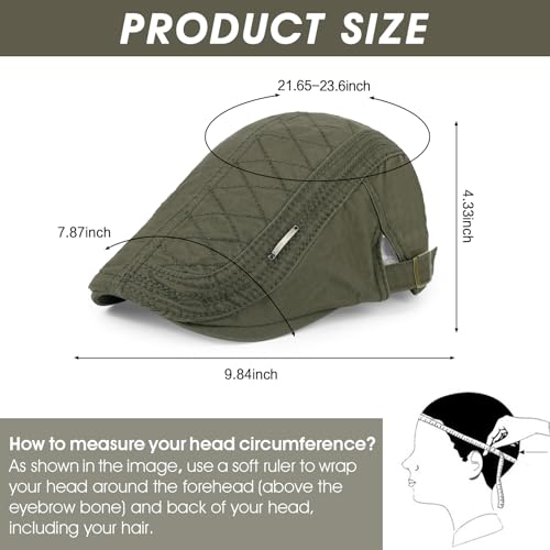 3Pcs Cotton Newsboy Hat for Men Cool Adjustable Flat Cap - color: Jcx-black+coffee+green