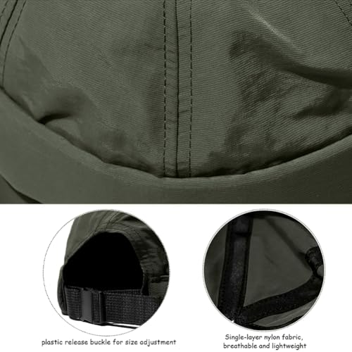 XYIYI Men Quick Dry Docker Cap Breathable Brimless Cap Rolled Cuff Retro Sailor Beanie Hat - color: Army Green2