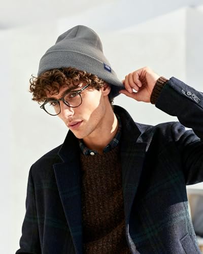 CLAPE Cuff Rolled Beanie for Men Women, Soft Knit Winter Hat Double-Layer Warm Ski Skull Cap Stretch Fit - color: Clkh02-gray