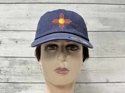America State City Flag Hats - color: New Mexico Flag (Washed Navy Blue)