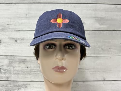 America State City Flag Hats - color: New Mexico Flag (Washed Navy Blue)