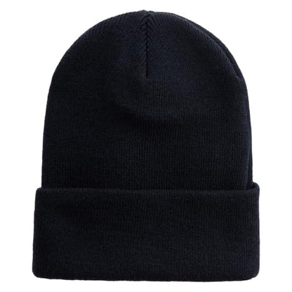 e4Hats.com 12 inch Cuffed Knit Long Beanie - color: Black