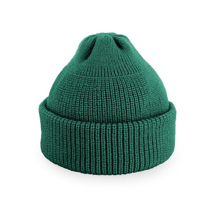 Fisherman Beanie Cuffed Knit Winter Hat Trawler Sailor Watch Cap Men Women - color: Classic (Pine Green)