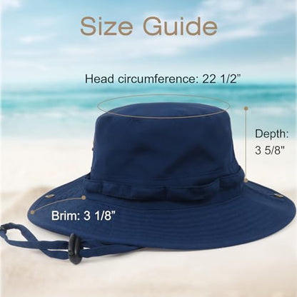 Bucket Hat UV Protection Sun Hat, Boonie Fishing Safari Hats for Outdoors - color: Blue