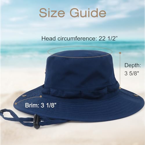 Bucket Hat UV Protection Sun Hat, Boonie Fishing Safari Hats for Outdoors - color: Blue
