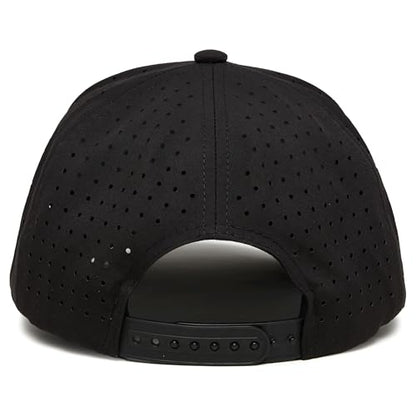 Funky Junque Mens High Crown Golf Hat, Performance Golf Cap - color: Crossed Golf Clubs - Black