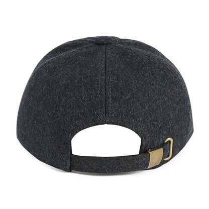 BOTVELA Men Wool Adjustable Tweed Baseball Cap - color: Dark Grey