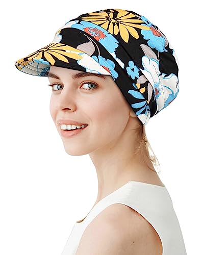 Alnorm Super Soft Breathable Viscose Slouch Hat Oversized Baseball Cap for Women - color: White Blue