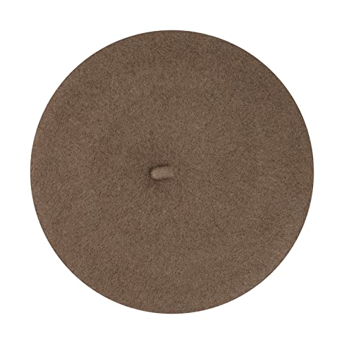 Gllutt Women Wool Beret Hat French Style Solid Color - color: Brown