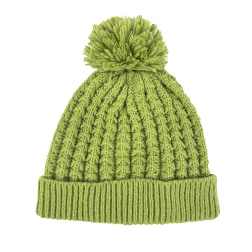 Humble Hilo Knit Hats Beanies for Women Winter Pom Beanie Men or Women Beanies Cable Knit Beanie - color: Fern Pom Pom