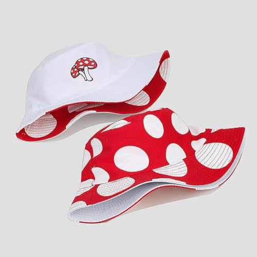 Unisex Bucket Hat Beach Sun Hat Aesthetic Fishing Hat for Men Women Teens, Reversible Double-Side-Wear - color: Boho Bohemian Mushroom