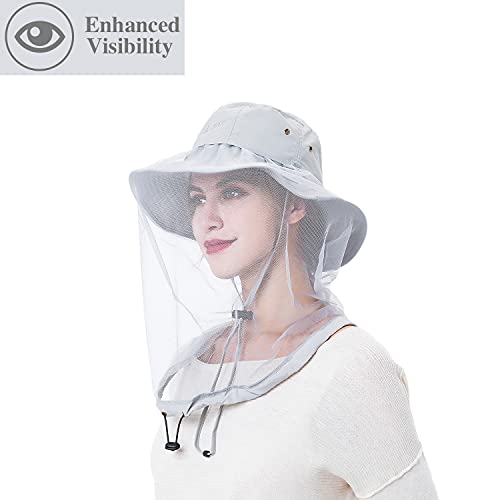 Palmyth Head Net Hat, Sun Hat Safari Hat - color: Grey