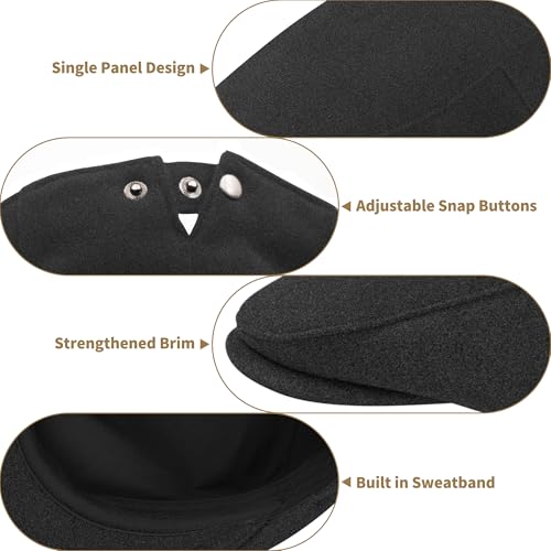 Men's Adjustable Newsboy Hat Classic Flat Gatsby Cabbie Ivy Cap for Golf Driving Winter - color: Darkgrey, size: Medium