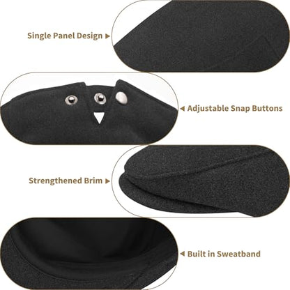 Men's Adjustable Newsboy Hat Classic Flat Gatsby Cabbie Ivy Cap for Golf Driving Winter - color: Darkgrey, size: Medium