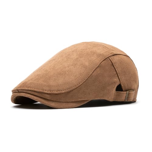 Mens Newsboy Cap Flat Ivy Gatsby Hat Adjustable Cabbie Cap for Women - color: Khaki
