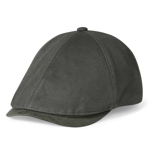 Clakllie Cotton Newsboy Cap Lightweight Short Brim Golf Flat Cap for Men Vintage Ivy Irish Hat Classic Gatsby Driving Beret - color: Cdus-nb25q10-grey