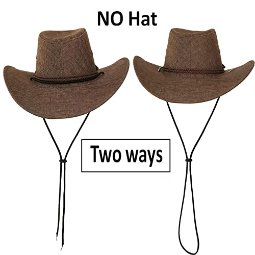 AUXPhome pack of 2 Hats Removable Chin Cord, Adjustable Bungee Rope Windproof Strap, Removable Chin Strap & Spring Loaded Stop Cord Lock for Swim Goggles fishing, hiking, camping, travel - No Hat