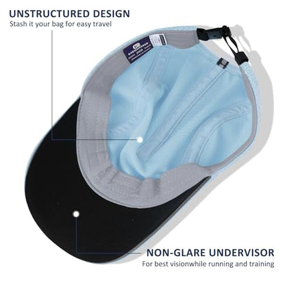 GADIEMKENSD Women's Race Day Running Cap Performance Mesh Hat - Excellent Ventilation, Lightweight, Reflective Safety - color: Light Blue