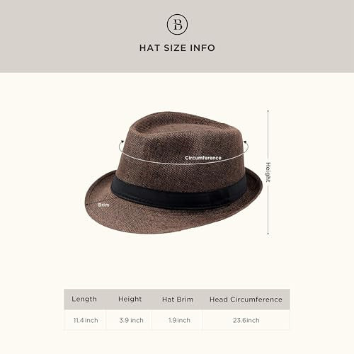 BABEYOND 1920s Mens Gatsby Gangster Accessories Set Panama Hat Suspender Bow Tie - color: Brown Set